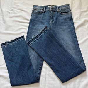 NEW Principle Denim 26 Crush Bootcut Jeans ~ Raw Hem Mid Rise ~ Classic Y2K